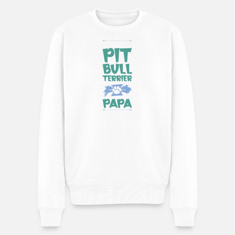 papa pit-dog - Pull Premium bio Homme - blanc