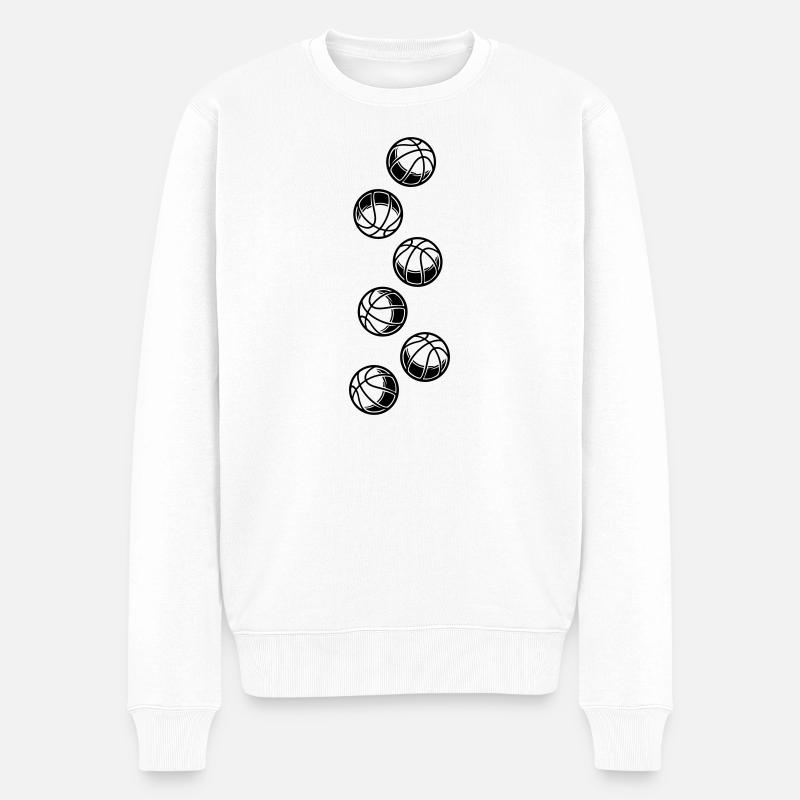 Basketball Symbol - Männer Premium Bio Pullover - Weiß