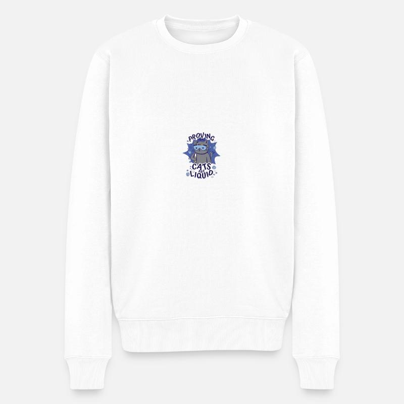 Cats are Liquid - Funny - Männer Premium Bio Pullover - Weiß