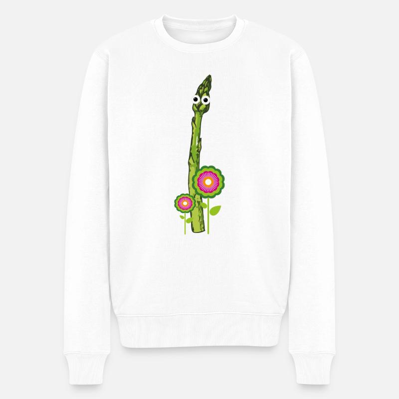 asperges, asperges vertes - Pull Premium bio Homme - blanc