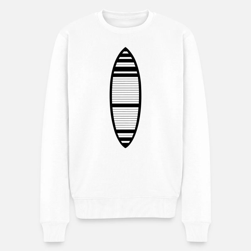 Surfbrett - Männer Premium Bio Pullover - Weiß
