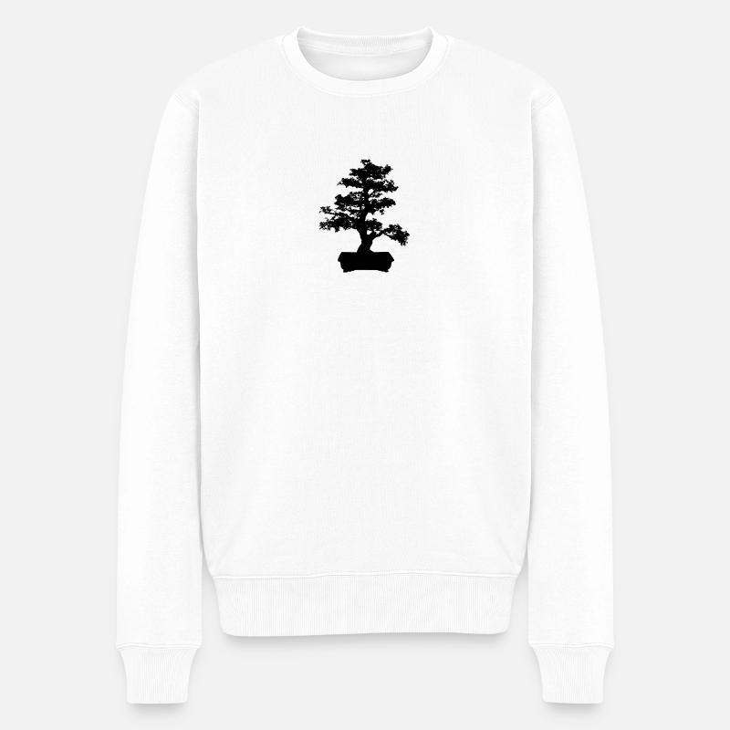 Bonsai - Männer Premium Bio Pullover - Weiß