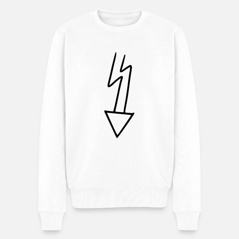 Flèche dessin croquis noir - Pull Premium bio Homme - blanc
