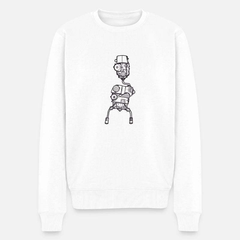Dancing Wankelbot 83 - Männer Premium Bio Pullover - Weiß