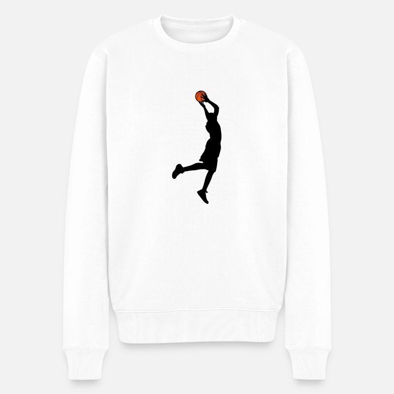 Basketball - Männer Premium Bio Pullover - Weiß