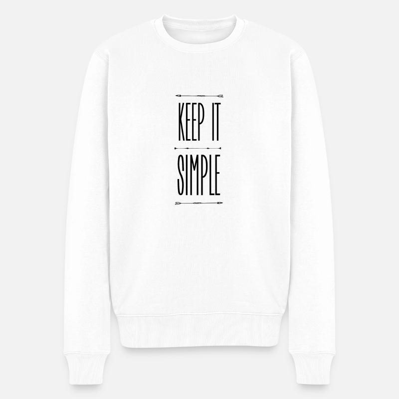 Keep it simple - Männer Premium Bio Pullover - Weiß