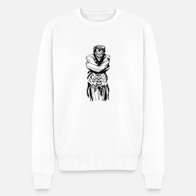 Batman Joker Gefesselt schwarz - Männer Premium Bio Pullover - Weiß