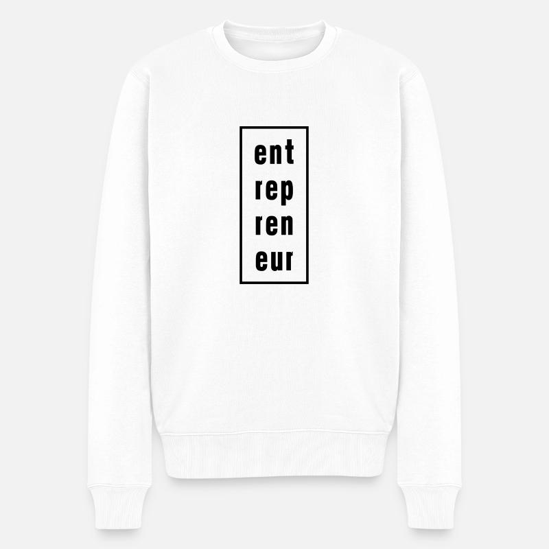 entrepreneur design - Männer Premium Bio Pullover - Weiß