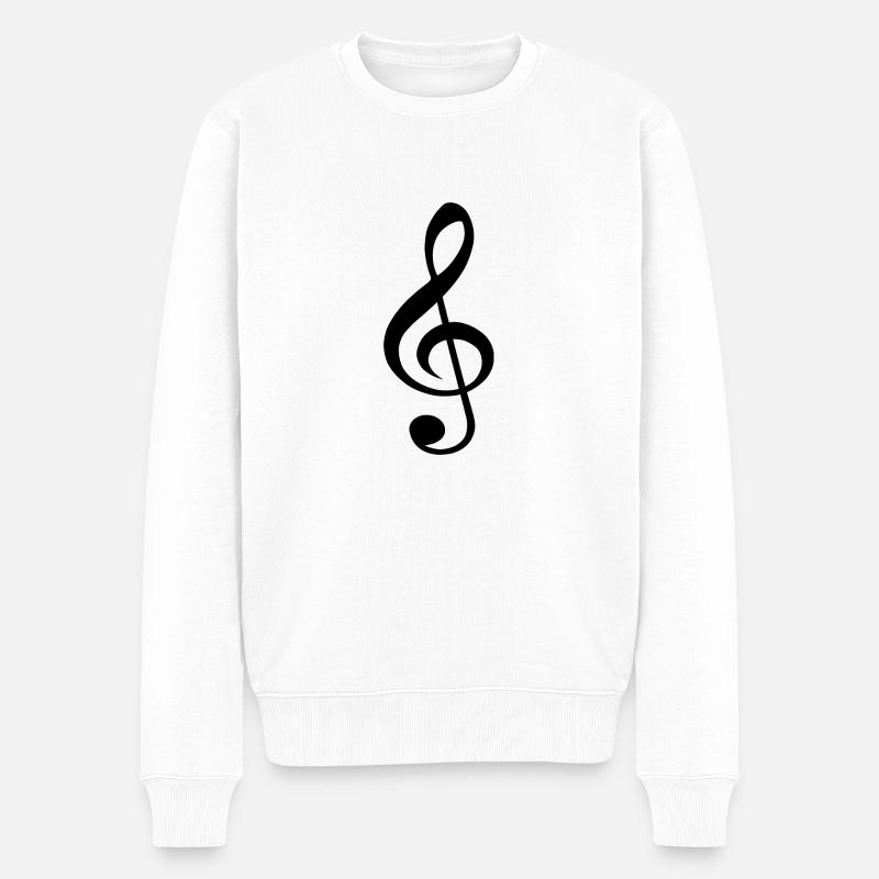 Violinschlüssel. - Männer Premium Bio Pullover - Weiß