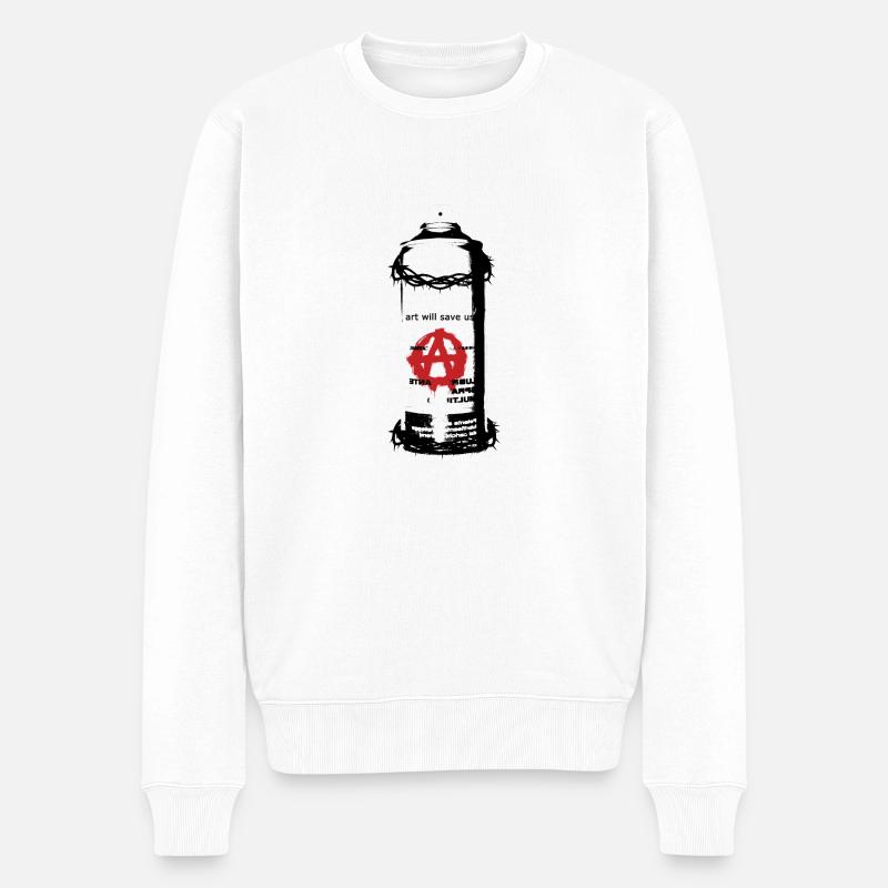 Anarchie - Männer Premium Bio Pullover - Weiß