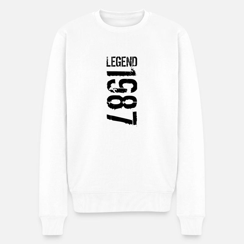 Legend 1987 black - Männer Premium Bio Pullover - Weiß