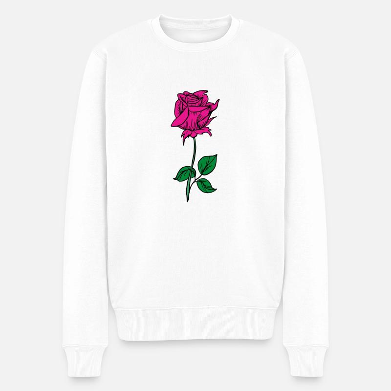 Flower Blume Pflanze - Männer Premium Bio Pullover - Weiß