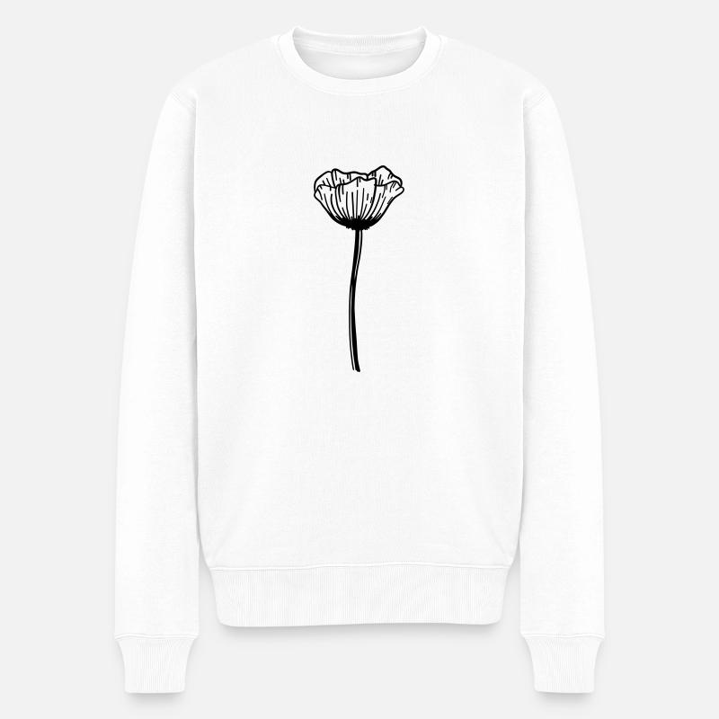 Mohn Blume - Männer Premium Bio Pullover - Weiß