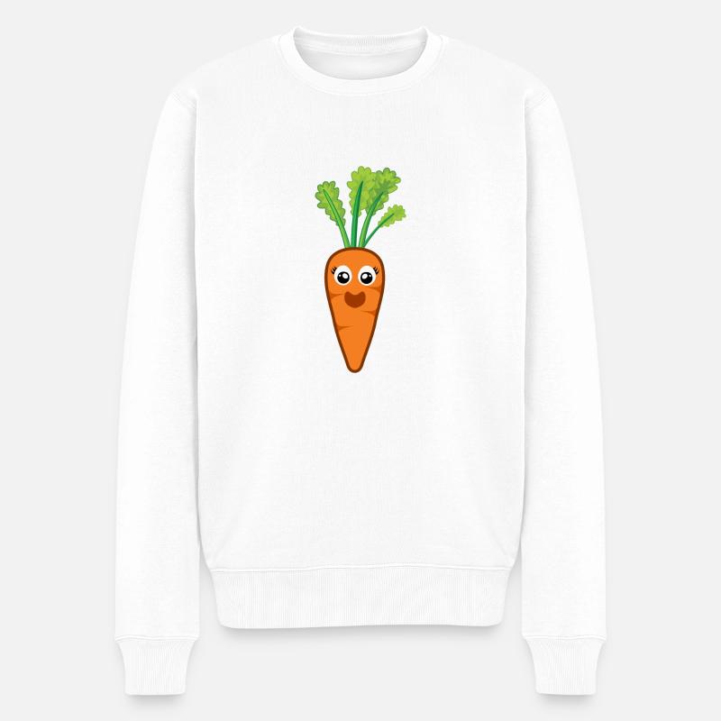 Karotte Karotte Karotte Gemüse - Männer Premium Bio Pullover - Weiß