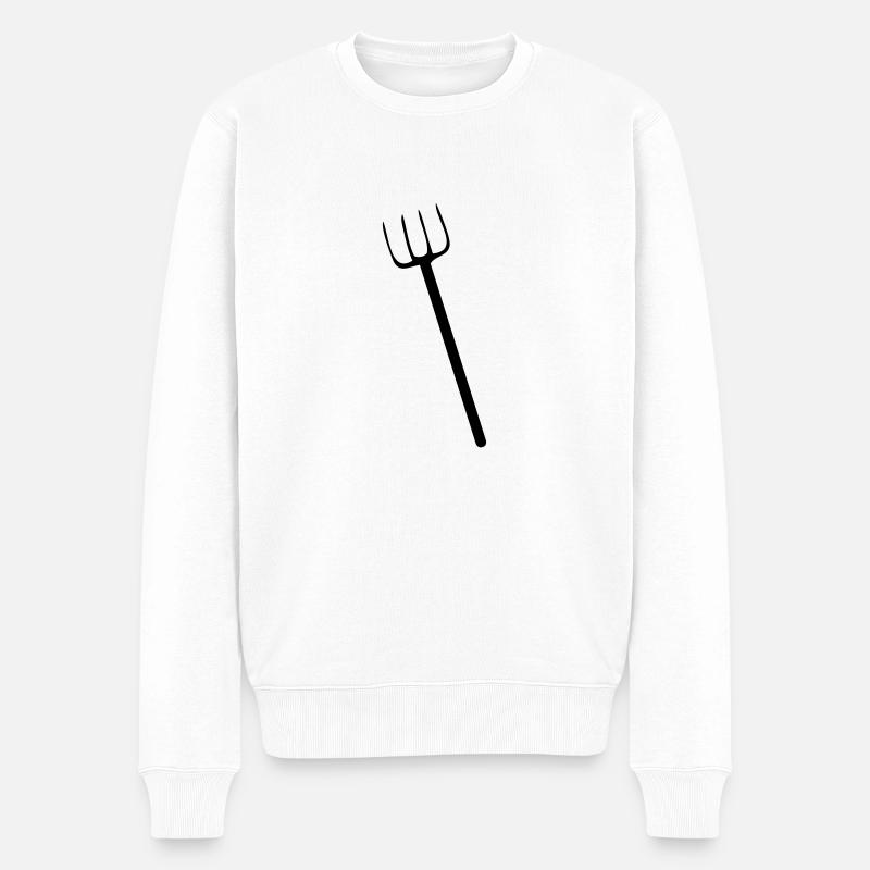 Mistgabel - Männer Premium Bio Pullover - Weiß