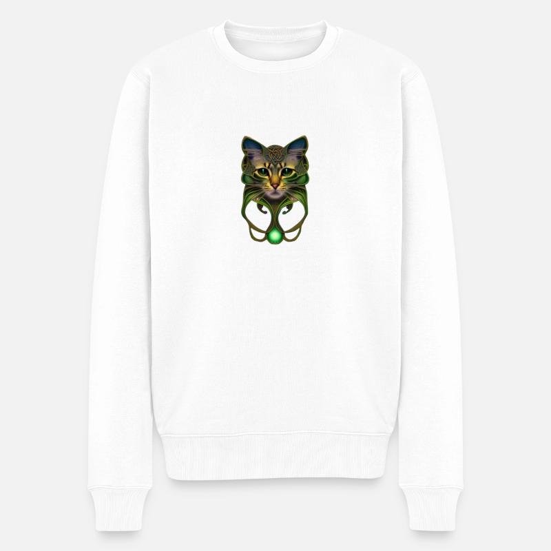 Beau chat de l’île - Pull Premium bio Homme - blanc
