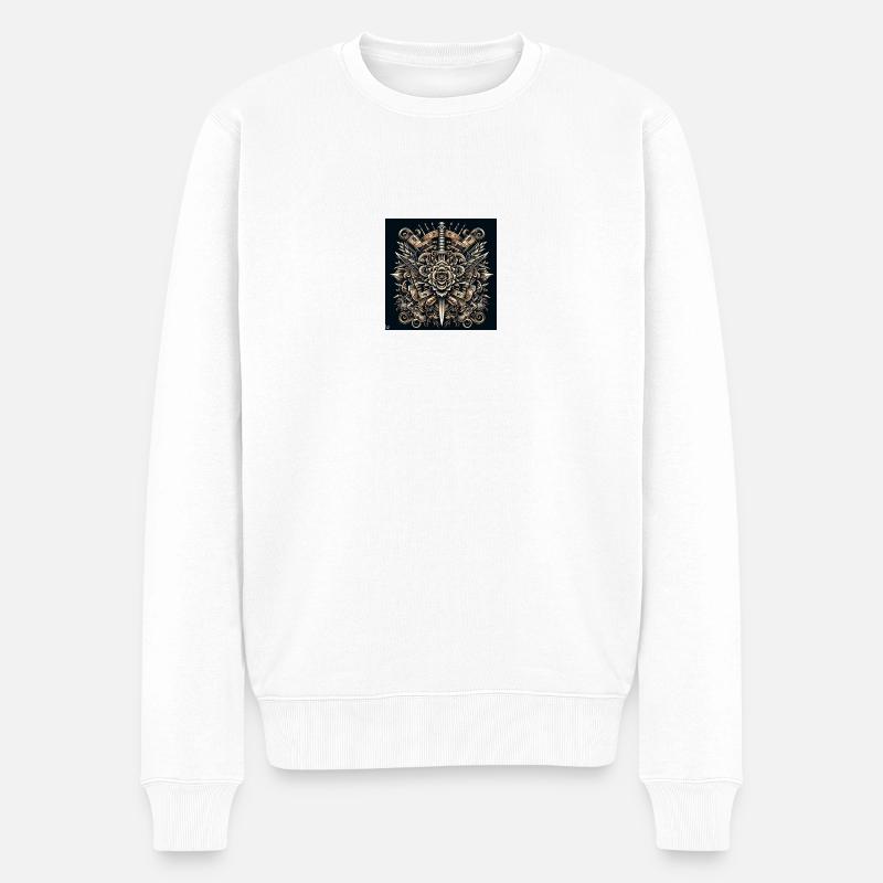 Motif mandala avec couteau - Pull Premium bio Homme - blanc