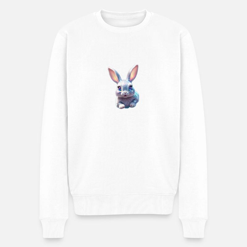 Funny Bunny - Männer Premium Bio Pullover - Weiß
