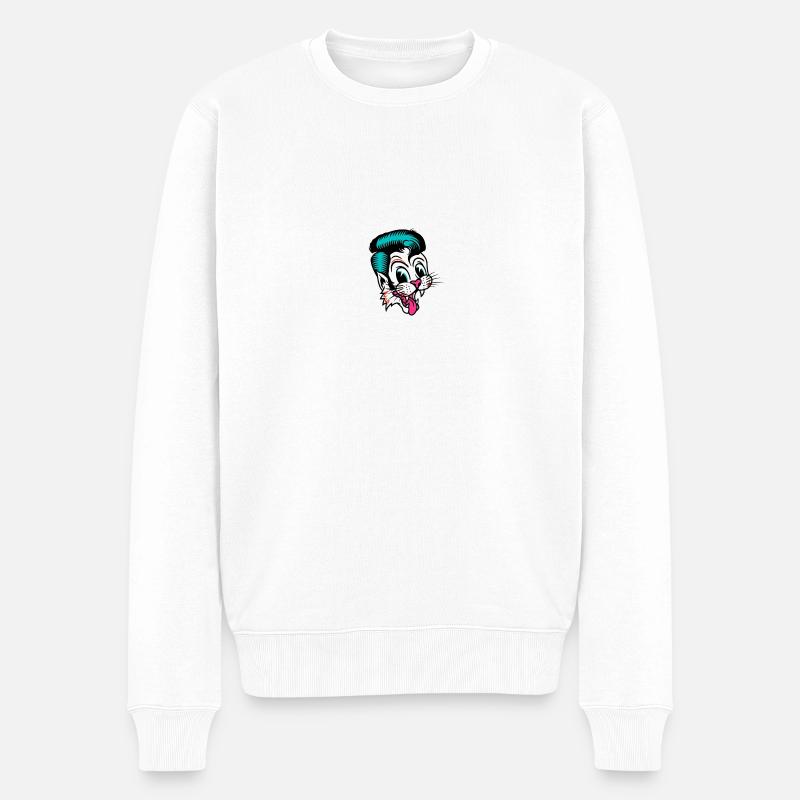 Stray Cat - Männer Premium Bio Pullover - Weiß