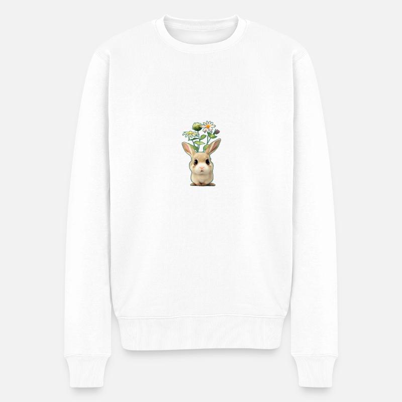kleiner hase 1 - Männer Premium Bio Pullover - Weiß