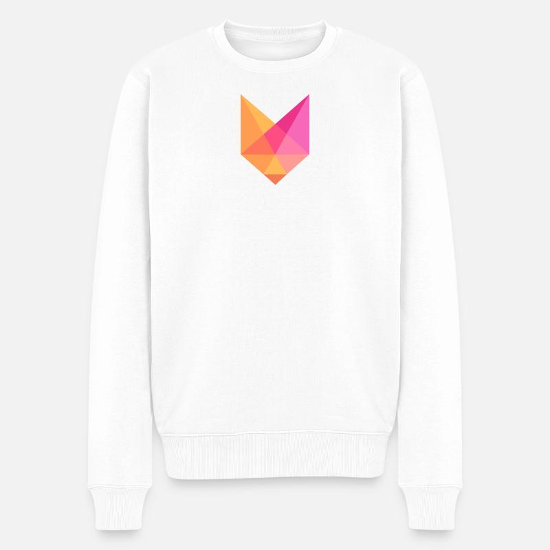 Buntes geometrisches Fuchs Abstraktes Design - Männer Premium Bio Pullover - Weiß