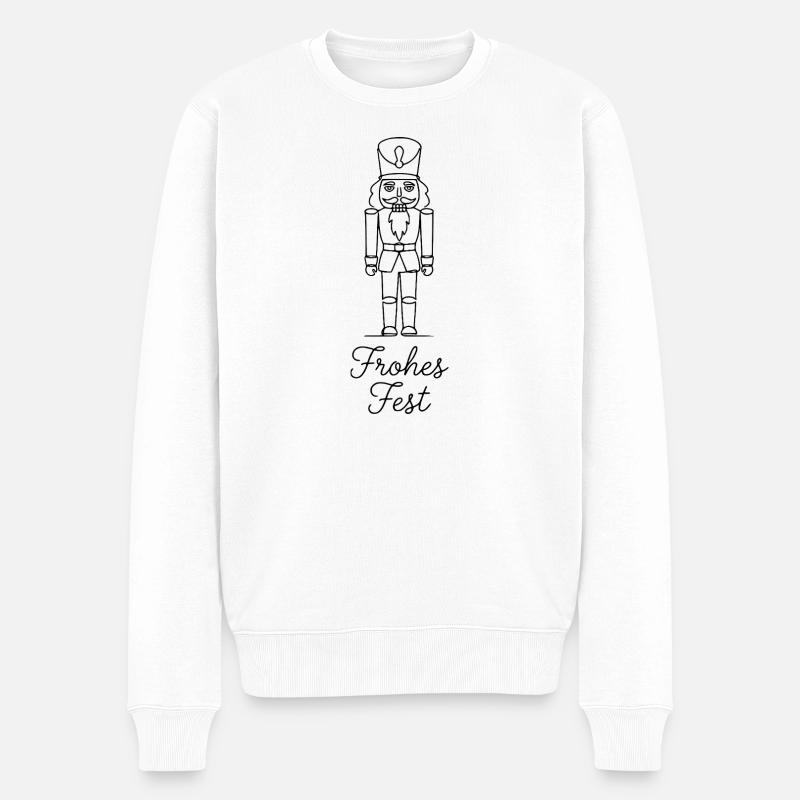 Frohes Fest traditioneller Nussknacker - Männer Premium Bio Pullover - Weiß