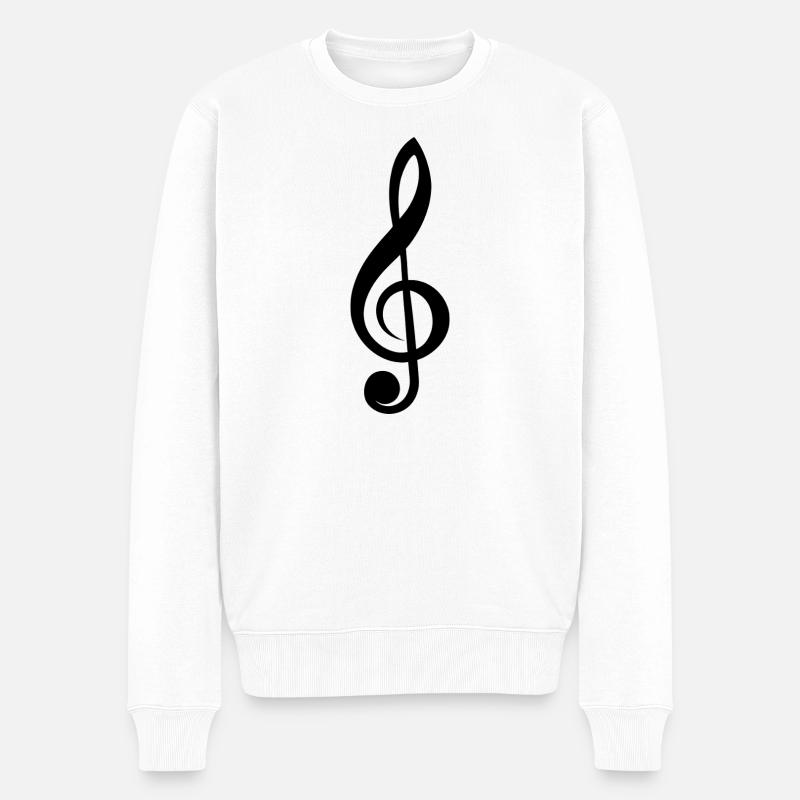 Violinschlüssel - Männer Premium Bio Pullover - Weiß
