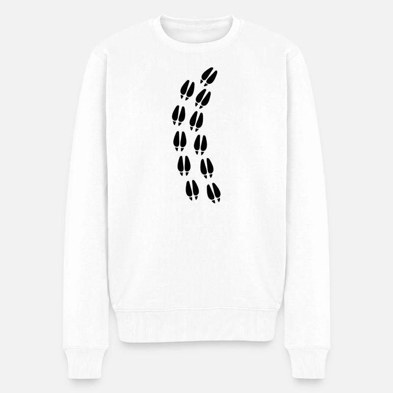 Hufabdruck von Hirschen - Männer Premium Bio Pullover - Weiß