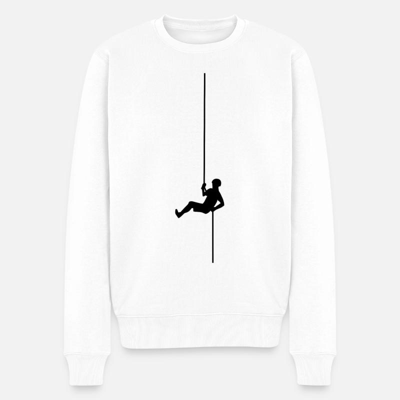 Abseilen eskalieren - Männer Premium Bio Pullover - Weiß