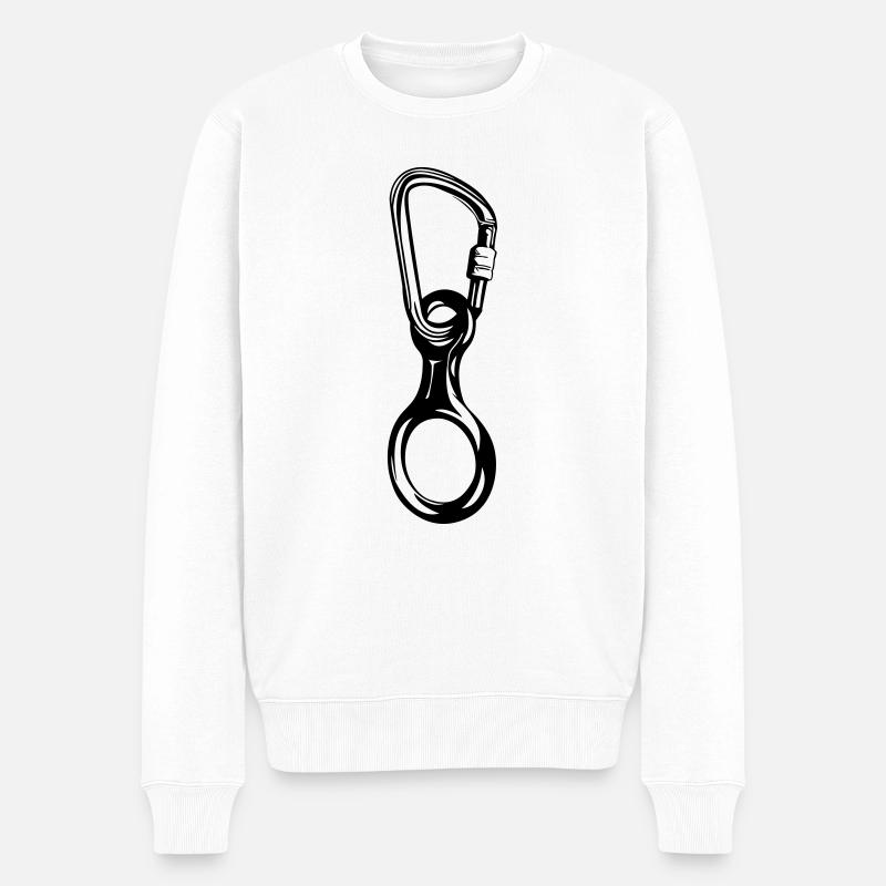 Abseilachter mit HMS-Karabiner - Männer Premium Bio Pullover - Weiß