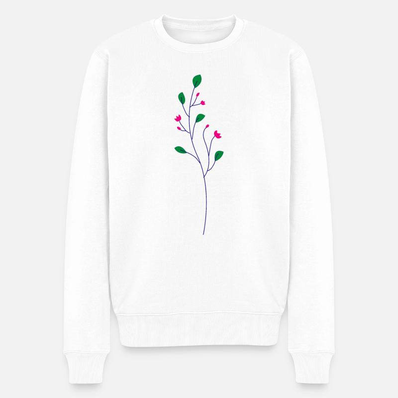 Flower Blume Pflanze - Männer Premium Bio Pullover - Weiß