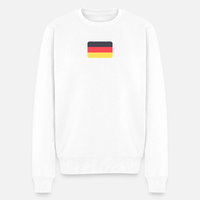 Abstrakte deutsches Flaggenmuster - Männer Premium Bio Pullover - Weiß