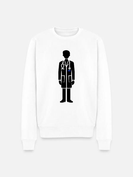Doktor Symbol - Männer Premium Bio Pullover - Weiß