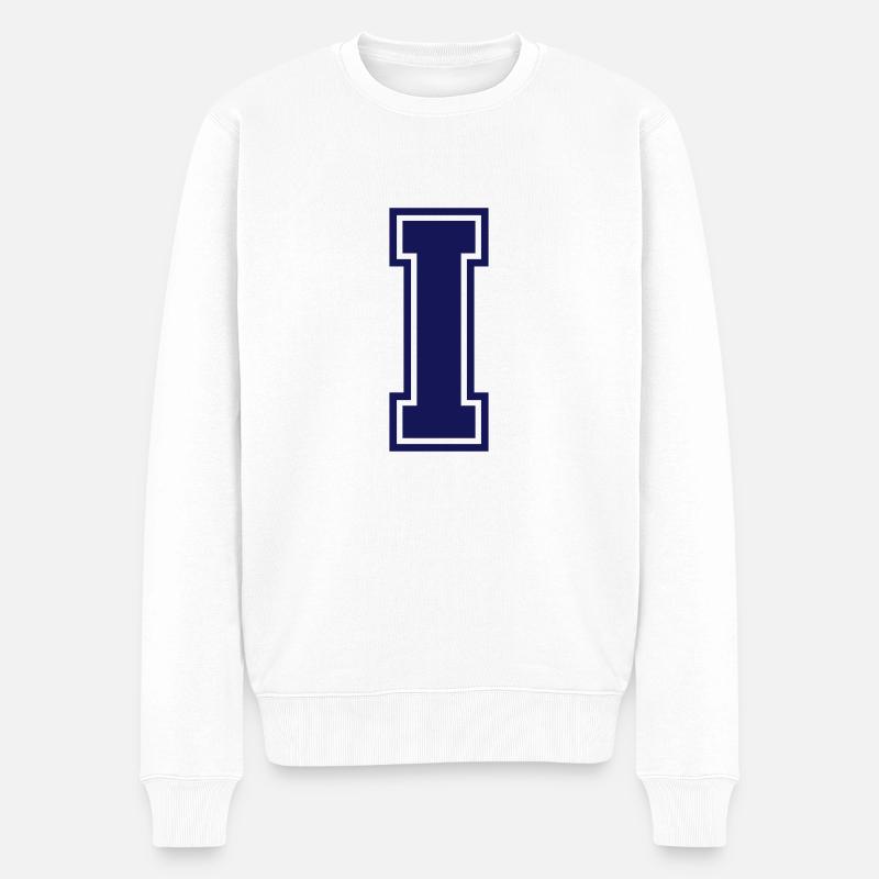 i - Männer Premium Bio Pullover - Weiß