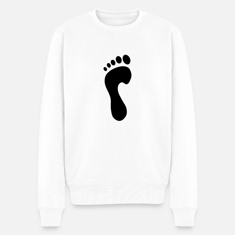 Fuß links - Männer Premium Bio Pullover - Weiß