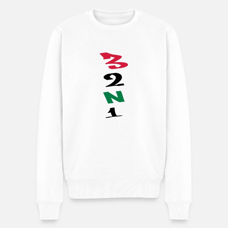 3 Gänge Gears Graffiti V-Form - Männer Premium Bio Pullover - Weiß