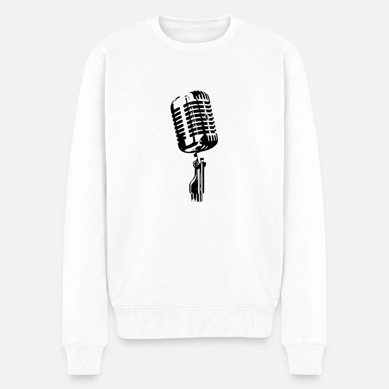 mikrofon - Männer Premium Bio Pullover - Weiß