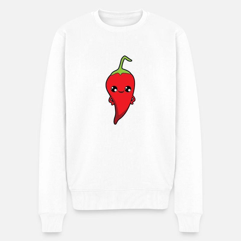 Jalapeno - Männer Premium Bio Pullover - Weiß