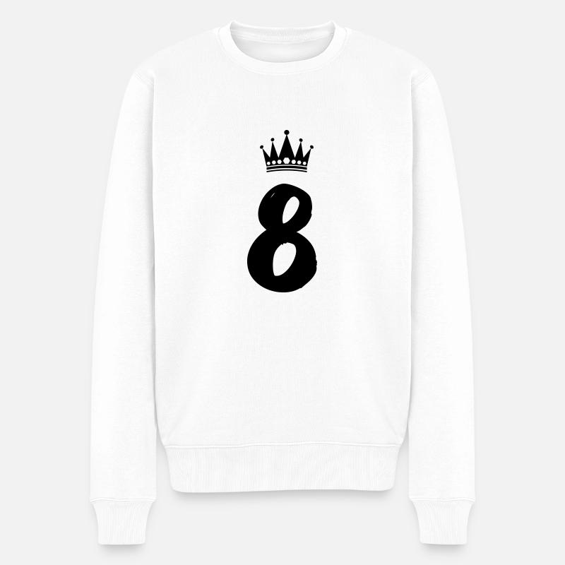 8 Couronne - Pull Premium bio Homme - blanc