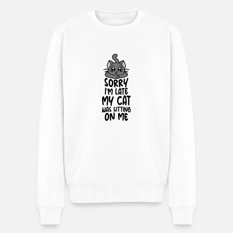 désolé chat était assis - Pull Premium bio Homme - blanc