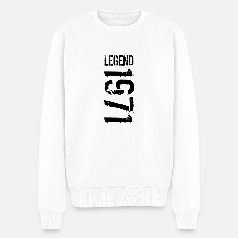 Legend 1971 black - Männer Premium Bio Pullover - Weiß