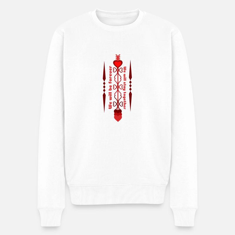 Der große Liebespfeil - Männer Premium Bio Pullover - Weiß