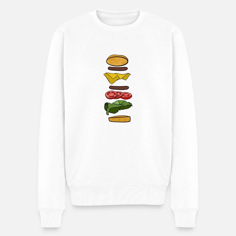 Burger - Männer Premium Bio Pullover - Weiß