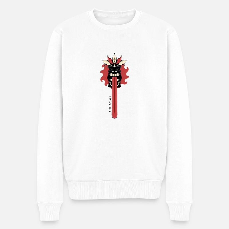 Tiki-Sprache - Männer Premium Bio Pullover - Weiß