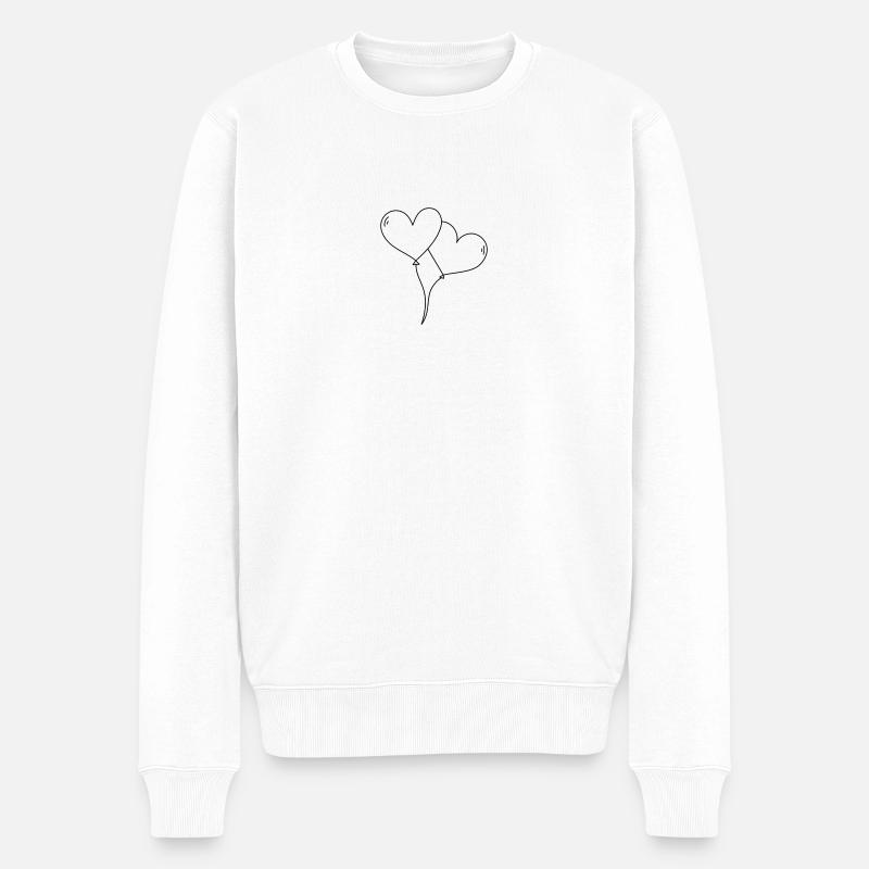Herzballons - Männer Premium Bio Pullover - Weiß
