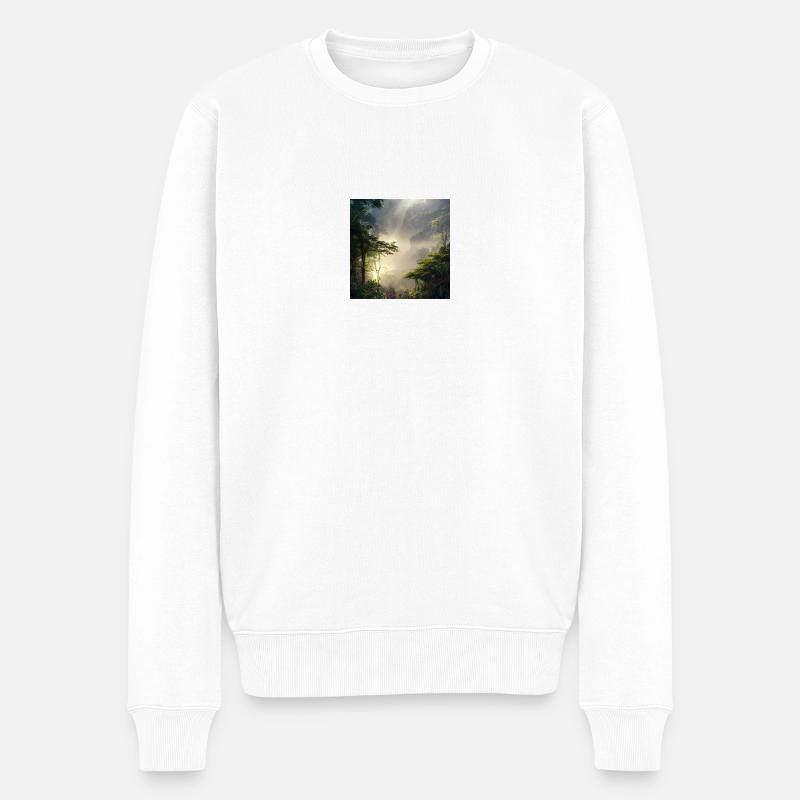 schöne landschaft - Männer Premium Bio Pullover - Weiß