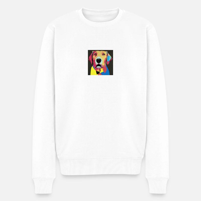 Teckel Pop Art - Pull Premium bio Homme - blanc