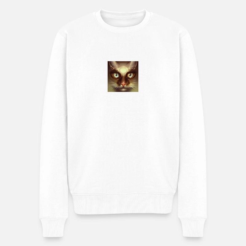 Yeux de chat - Pull Premium bio Homme - blanc
