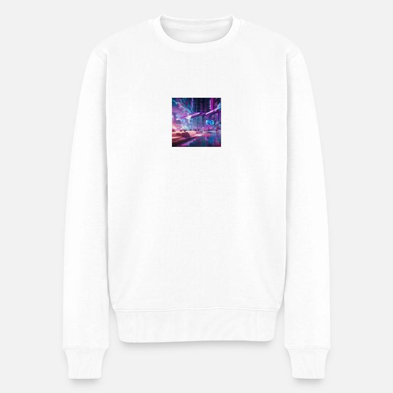 World of Peace - Männer Premium Bio Pullover - Weiß