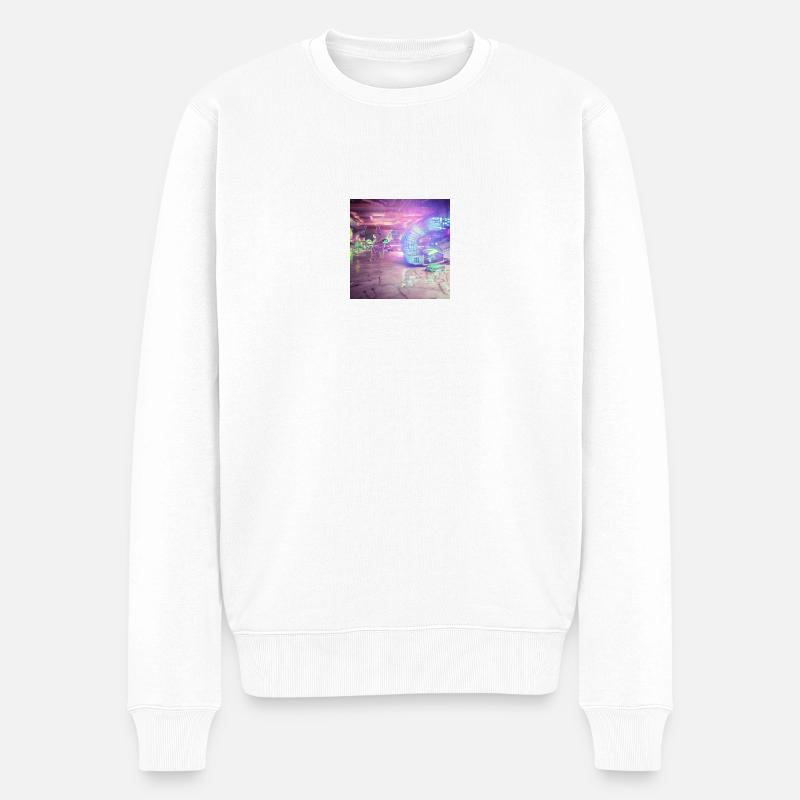 World of AI - Männer Premium Bio Pullover - Weiß